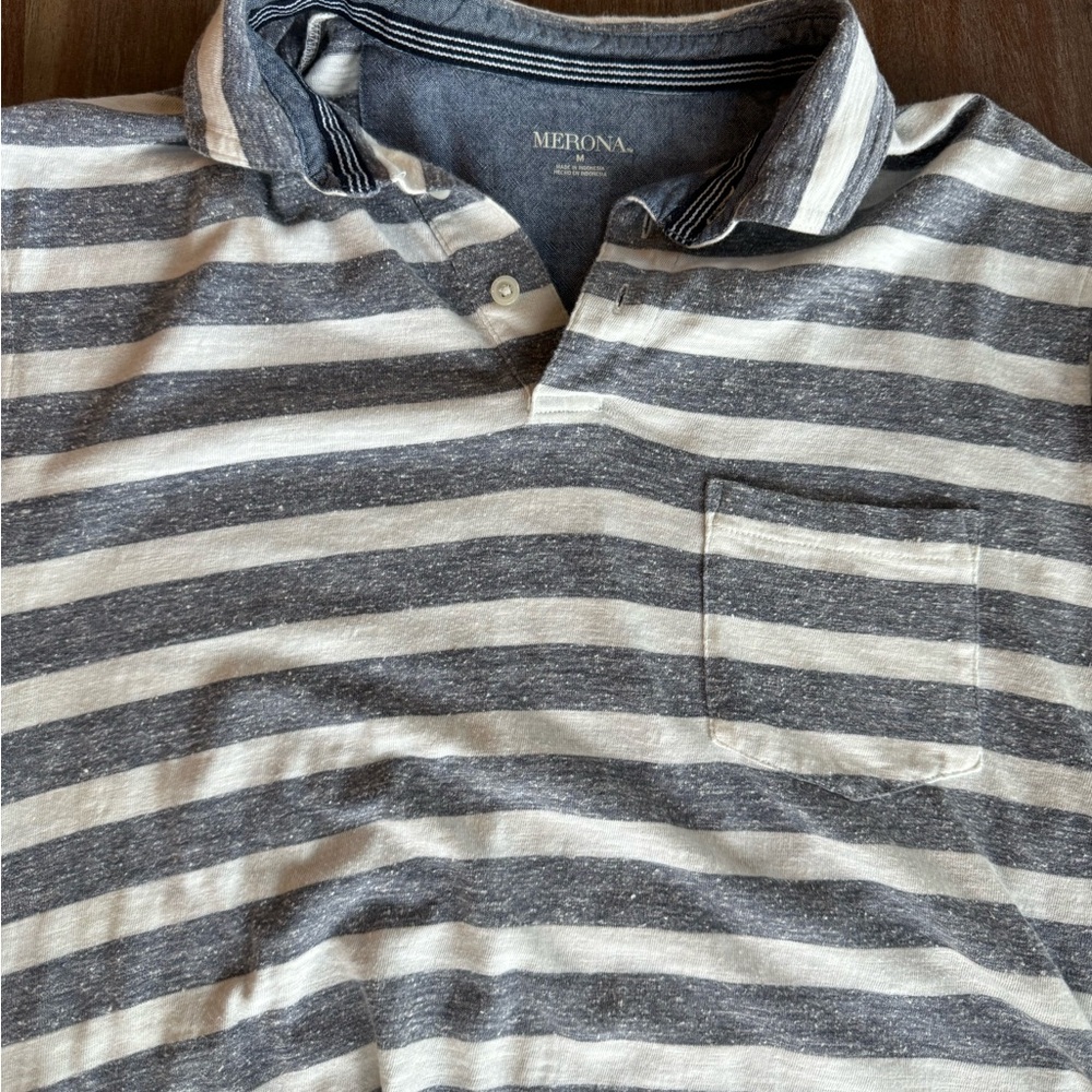 Merona SS striped polo Medium